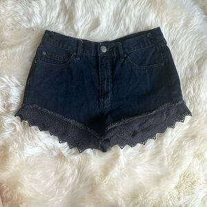 Free People High Waist Black Shorts